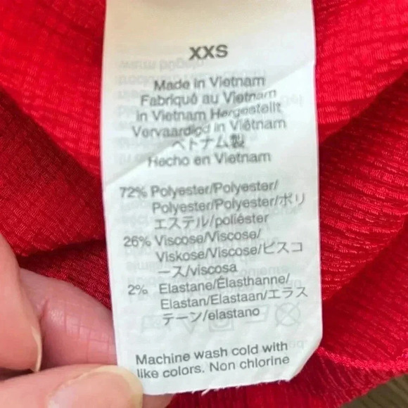 MADEWELL Texture & Thread Peasant Top Puff Sleeve Scoop Neck Shirt Red size XXS - Picture 10 of 11